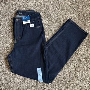 Old Navy Extra High-Rise Straight Jeans in Dark Blue